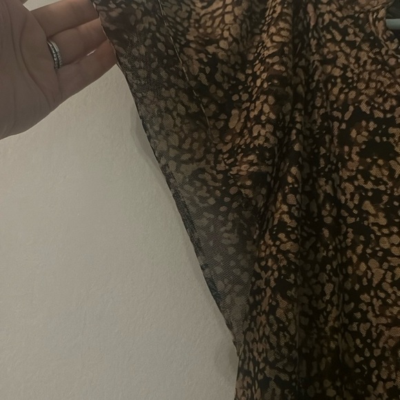 Black and Brown Midi Flutter Sleeves Smock Dress XL - Picture 4 of 10